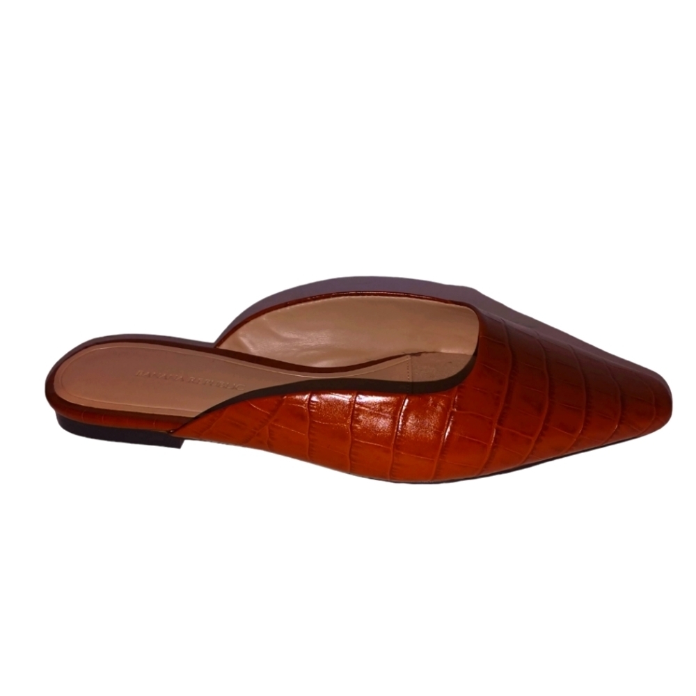 Banana republic croc embossed mule cognac 8